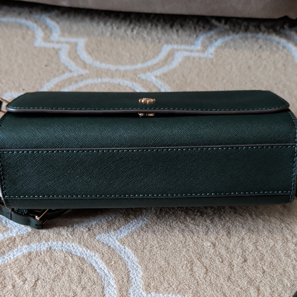 Tory Burch Emerson Combo Crossbody Jitney Green EUC - Picture 10 of 11